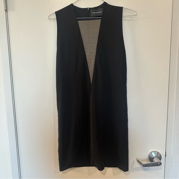 PEDRO LOURENÇO Black Sleeveless V neck mini Dress mesh lining size 36 / US Small - Picture 4 of 11